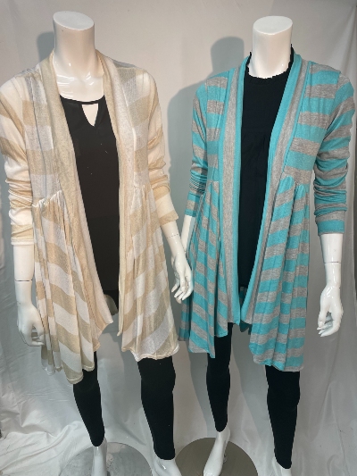 Open Stripe Cardigan - GOL - T9059-R - #7