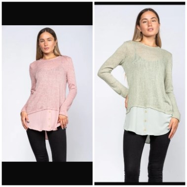 Mixed Media Tunic Top STY – TY2229 – 1